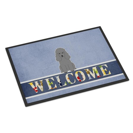 Carolines Treasures 18 x 27 in. Poodle Silver Welcome Indoor or Outdoor Mat BB5649MAT